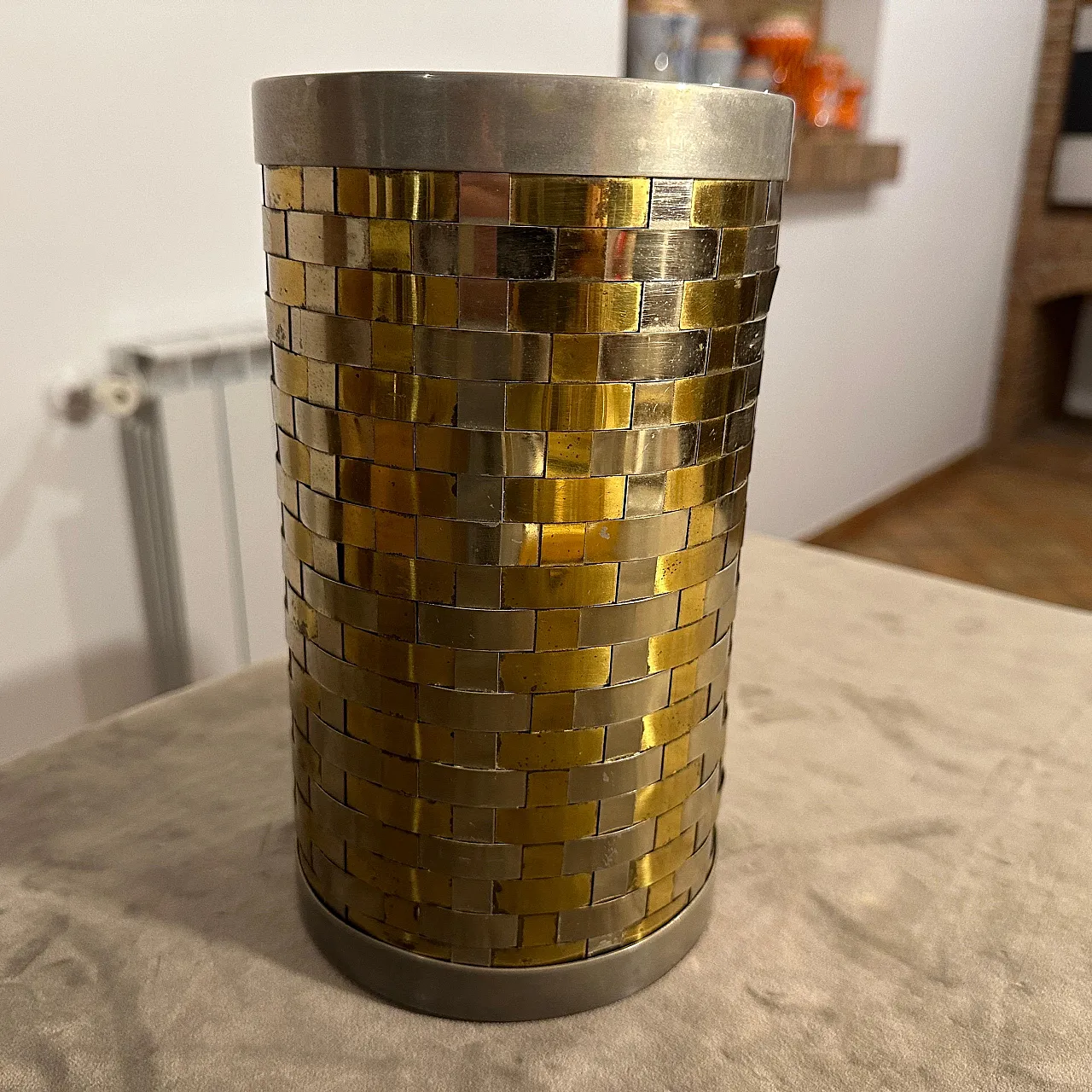 Brass and silver wine cooler by Romeo Rega, 1970s 2
