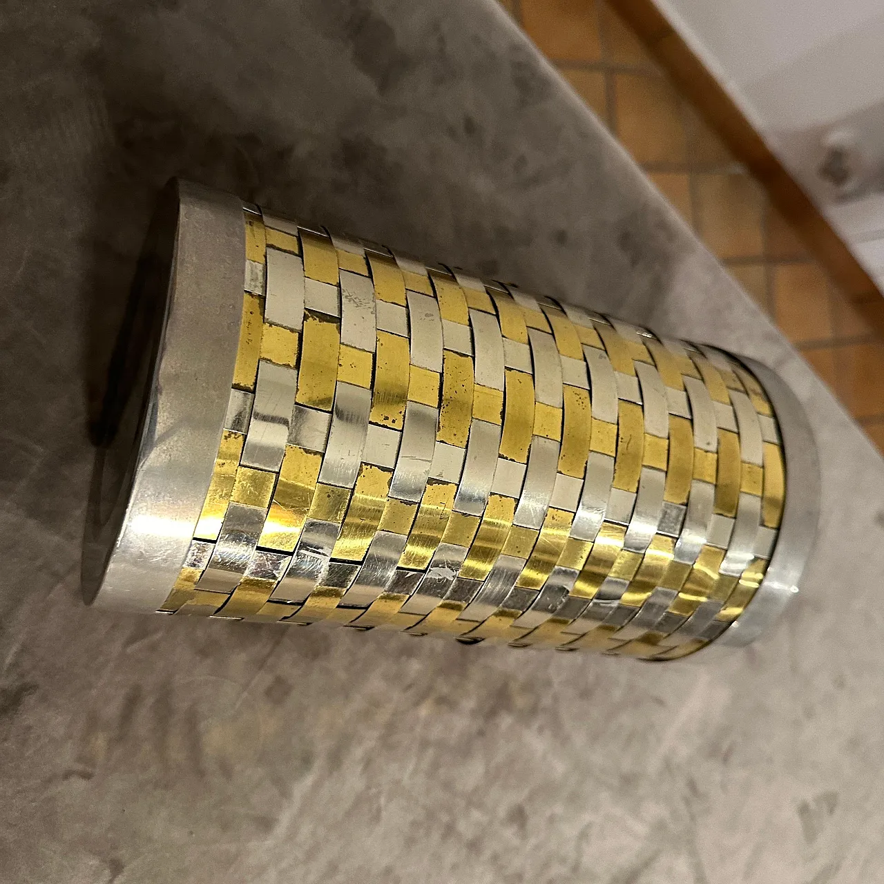 Brass and silver wine cooler by Romeo Rega, 1970s 4