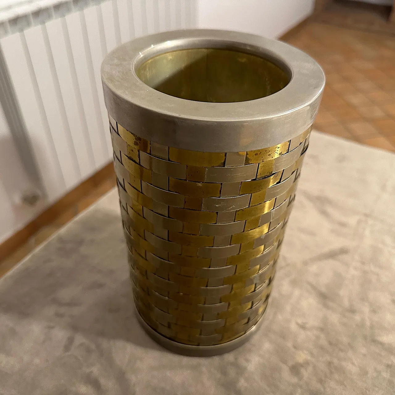 Brass and silver wine cooler by Romeo Rega, 1970s 8