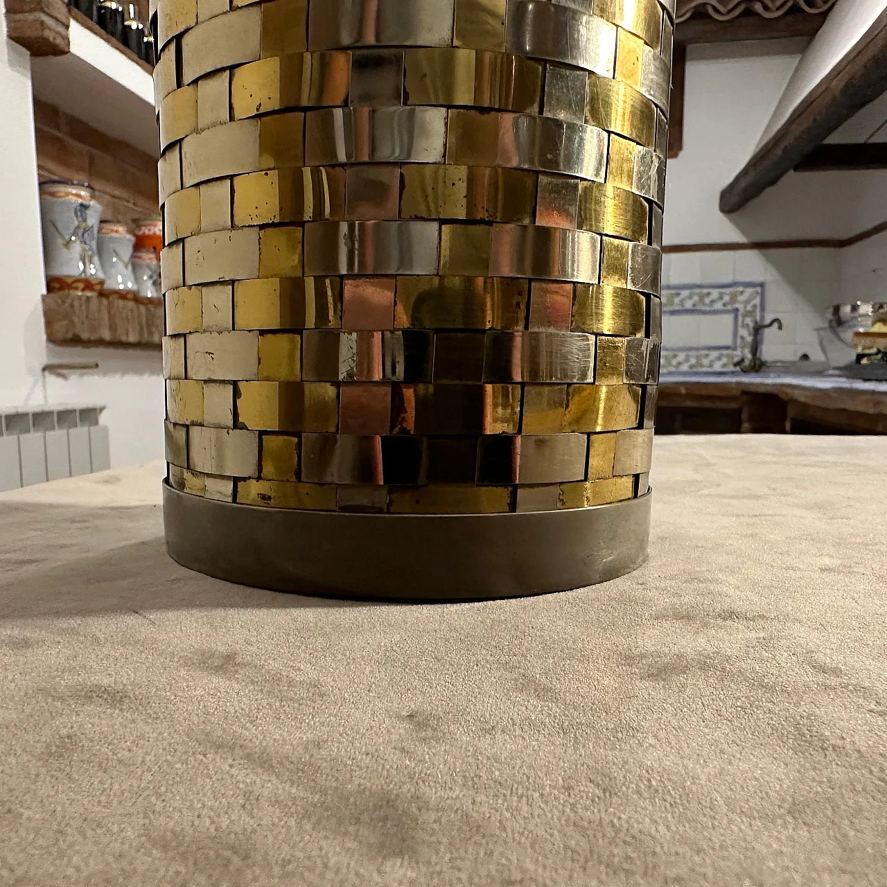 Brass and silver wine cooler by Romeo Rega, 1970s 9