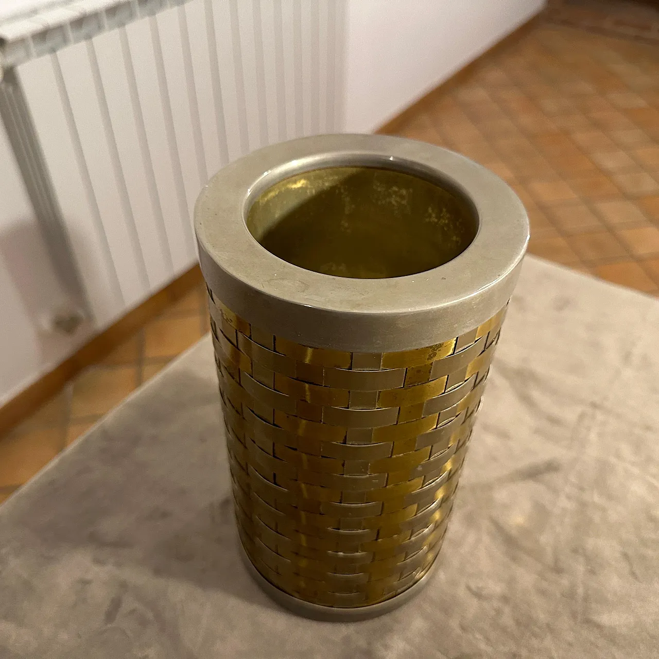 Brass and silver wine cooler by Romeo Rega, 1970s 10