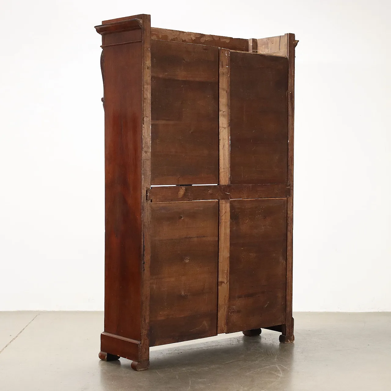 Libreria Luigi Filippo in pioppo impiallacciato con vetrina, '800 9