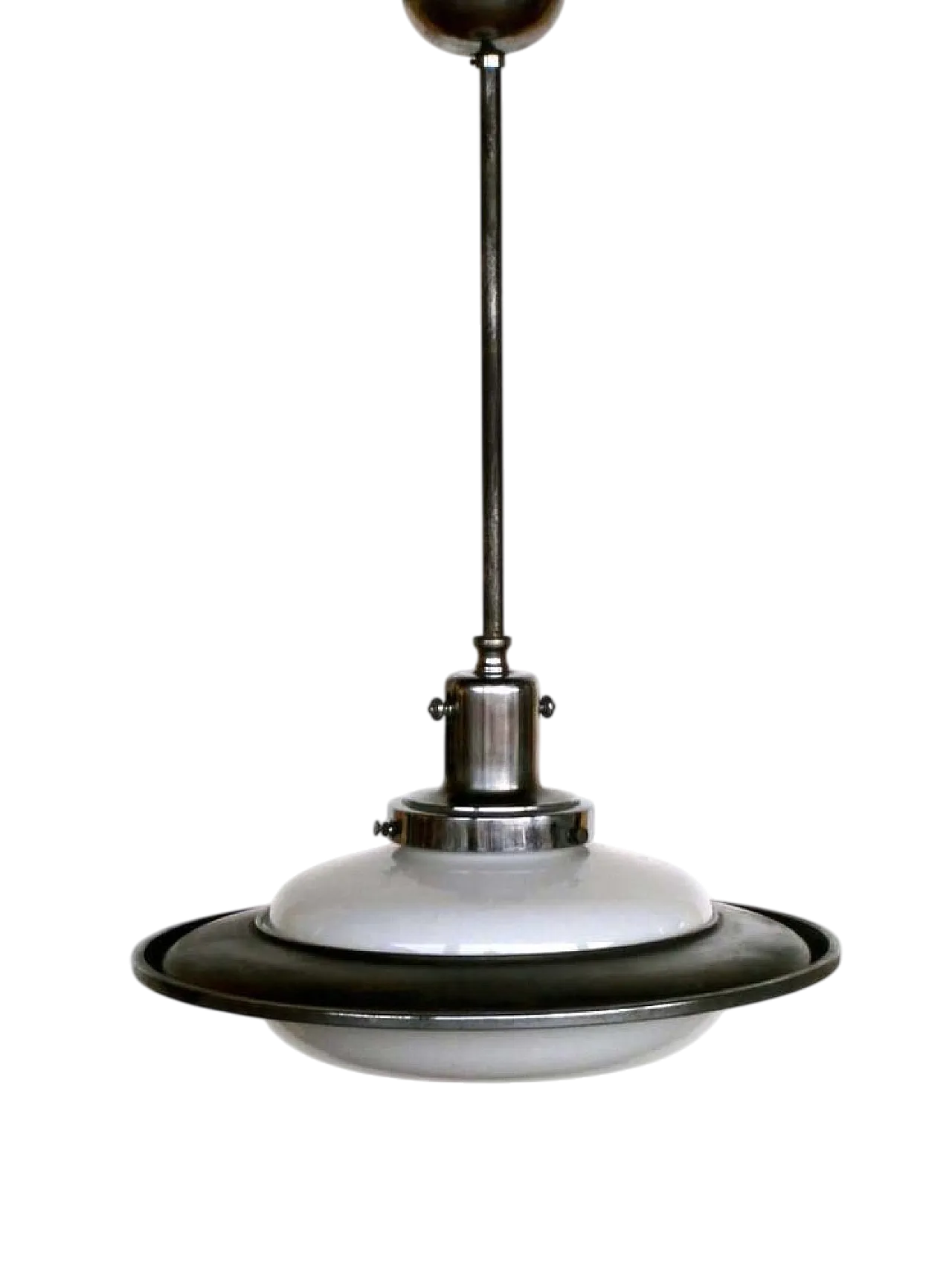 Rationalist lamp in metal and glass, 1920s 6