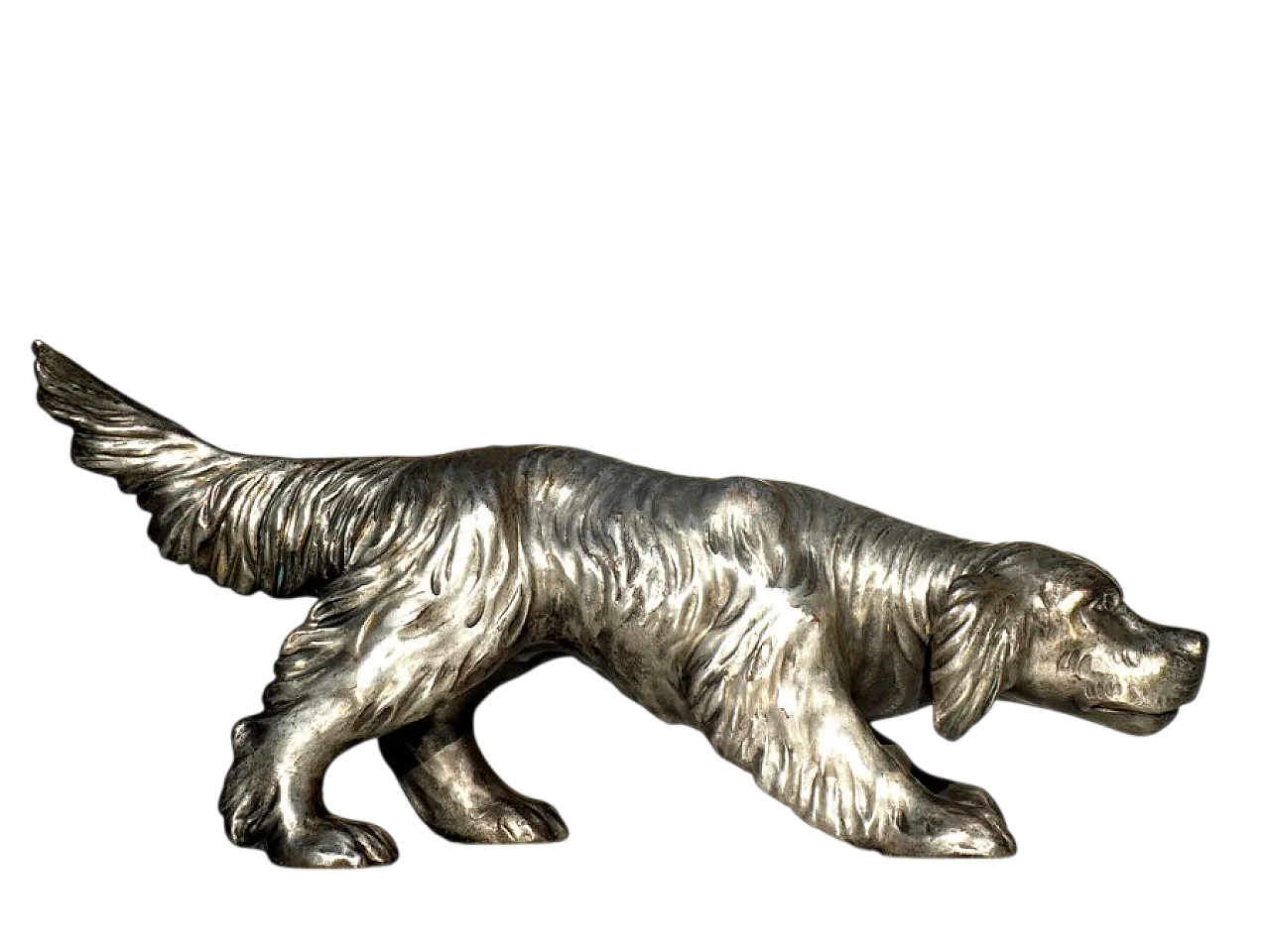 Setter Art Déco in terracotta argentata, anni '30 6