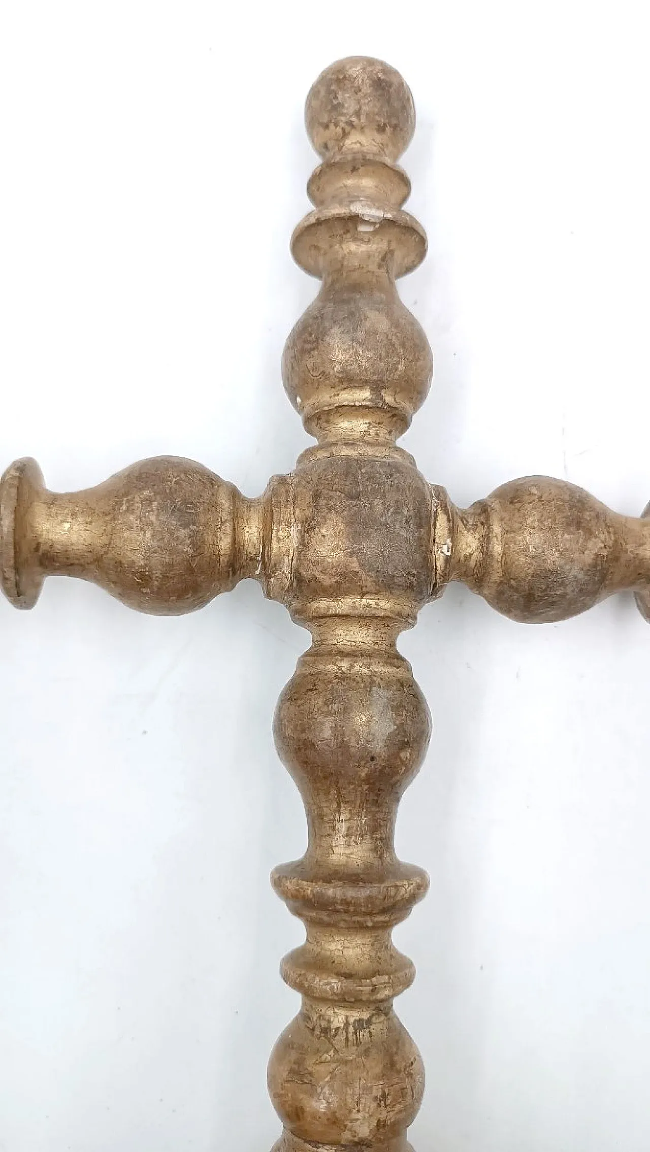 Large processional cross in gilded wood, 17th century 7