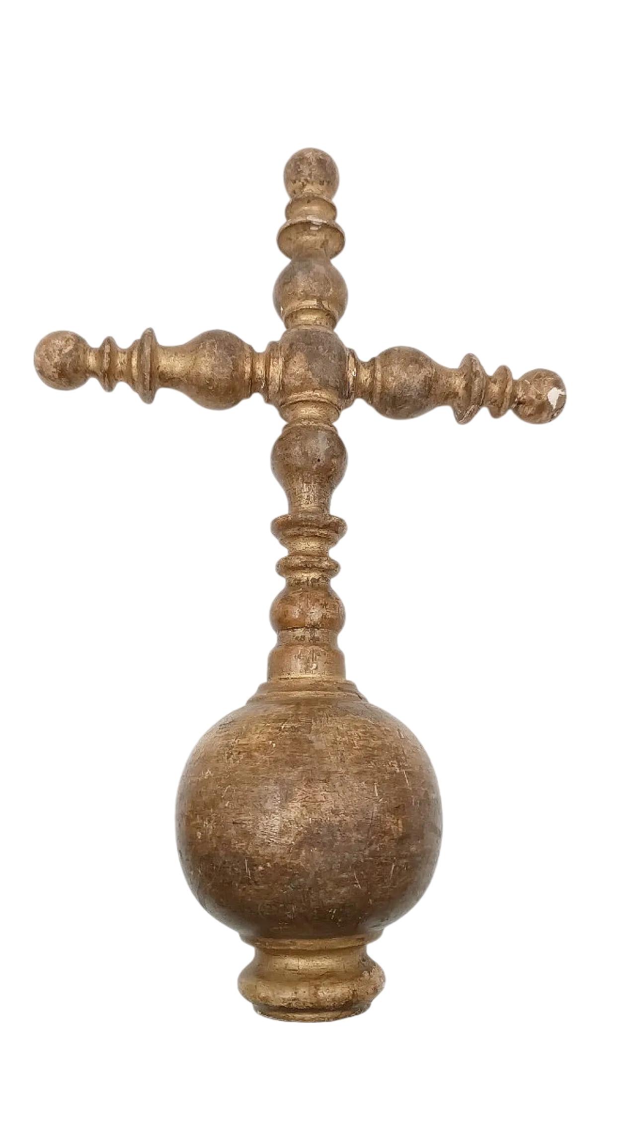 Large processional cross in gilded wood, 17th century 11