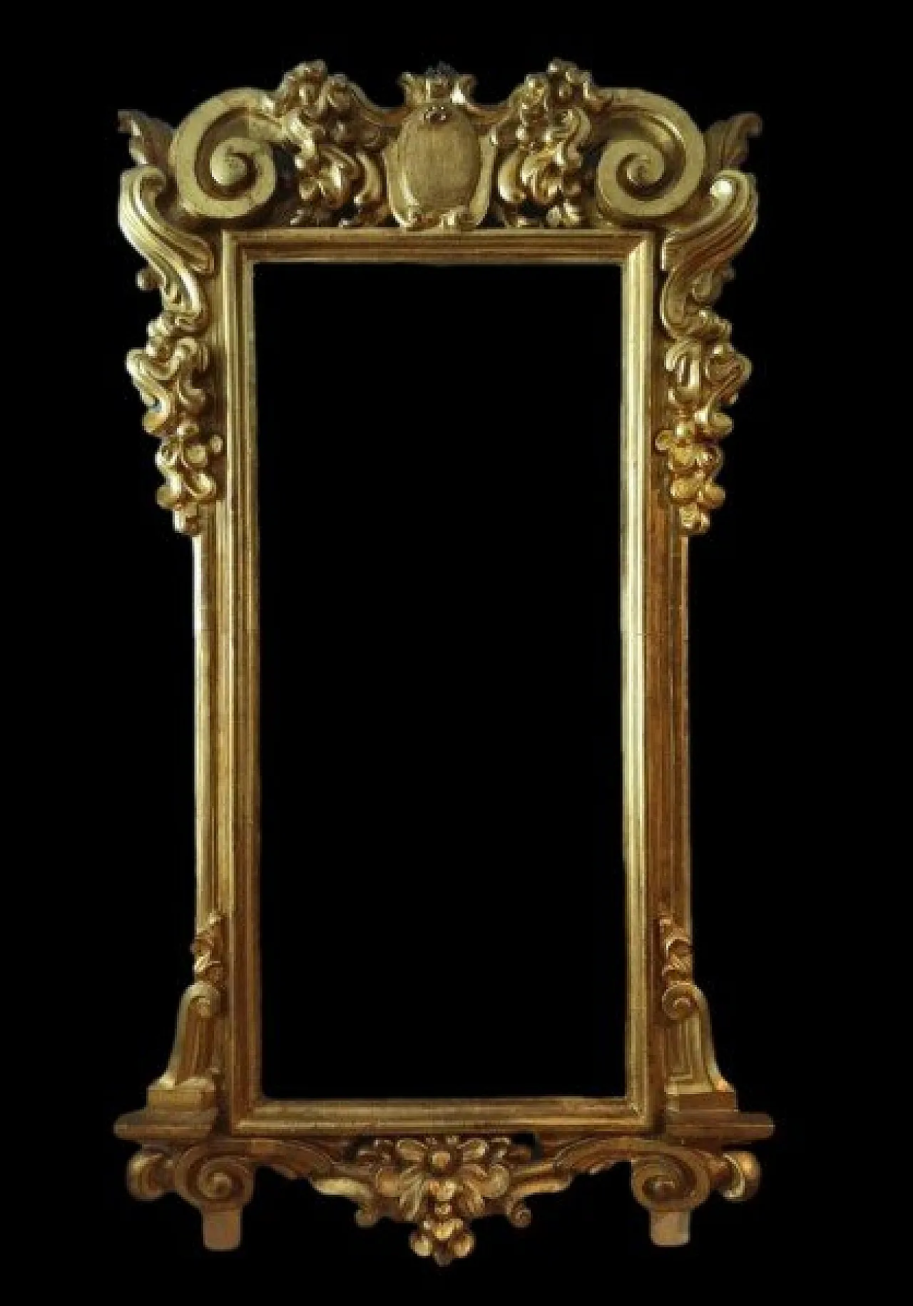 Grande cornice per specchio antico in legno dorato, '800 1