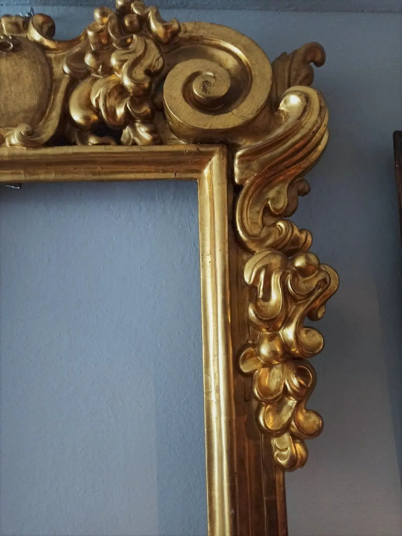 Grande cornice per specchio antico in legno dorato, '800 4