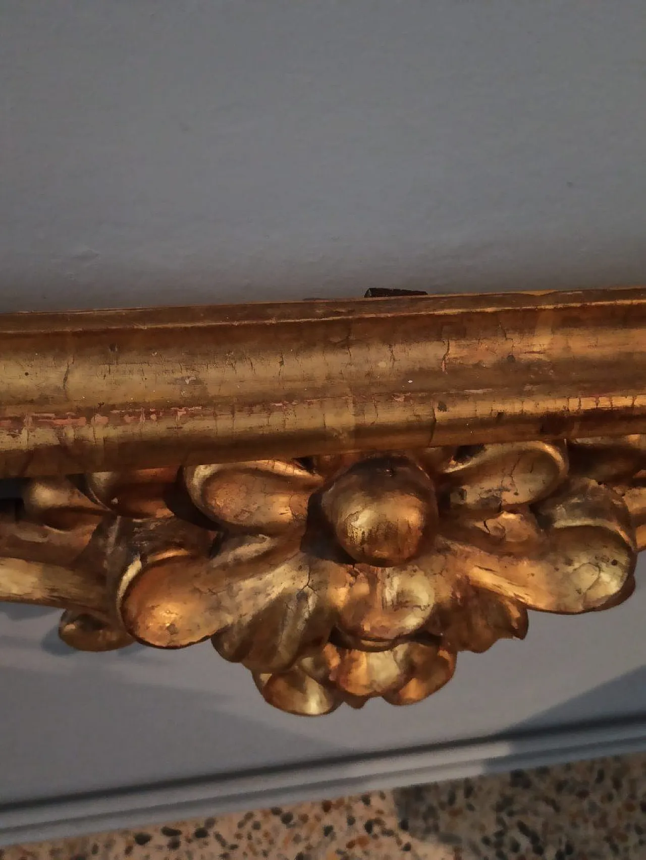 Grande cornice per specchio antico in legno dorato, '800 7