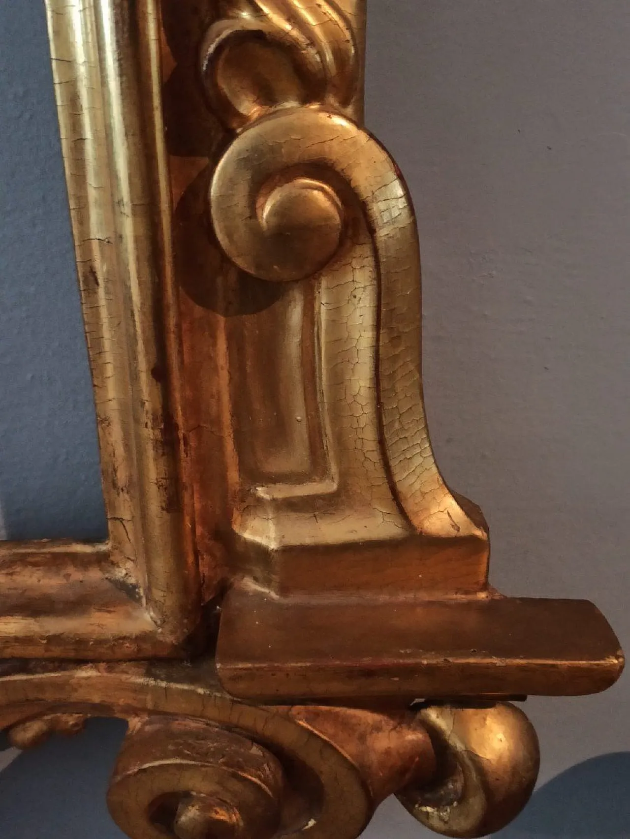 Grande cornice per specchio antico in legno dorato, '800 9