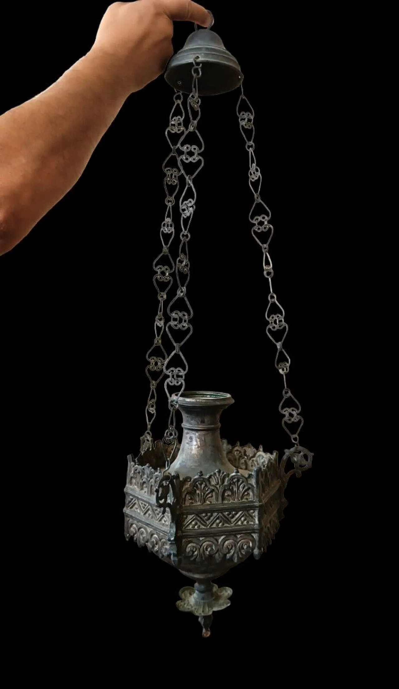 Lampada votiva neogotica, '800 1