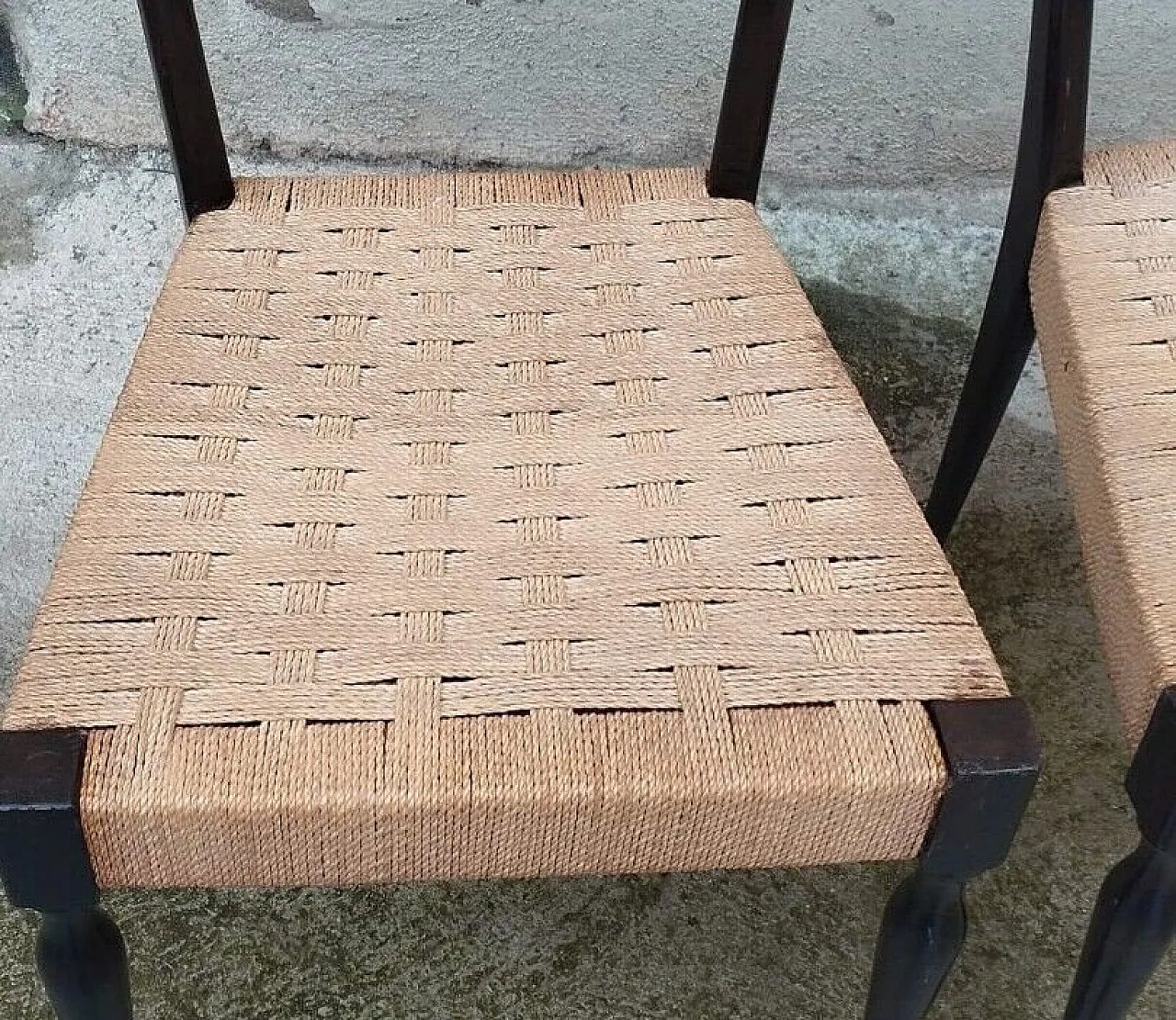 Pair of Chiavarine high-backed chairs, 1950s 7