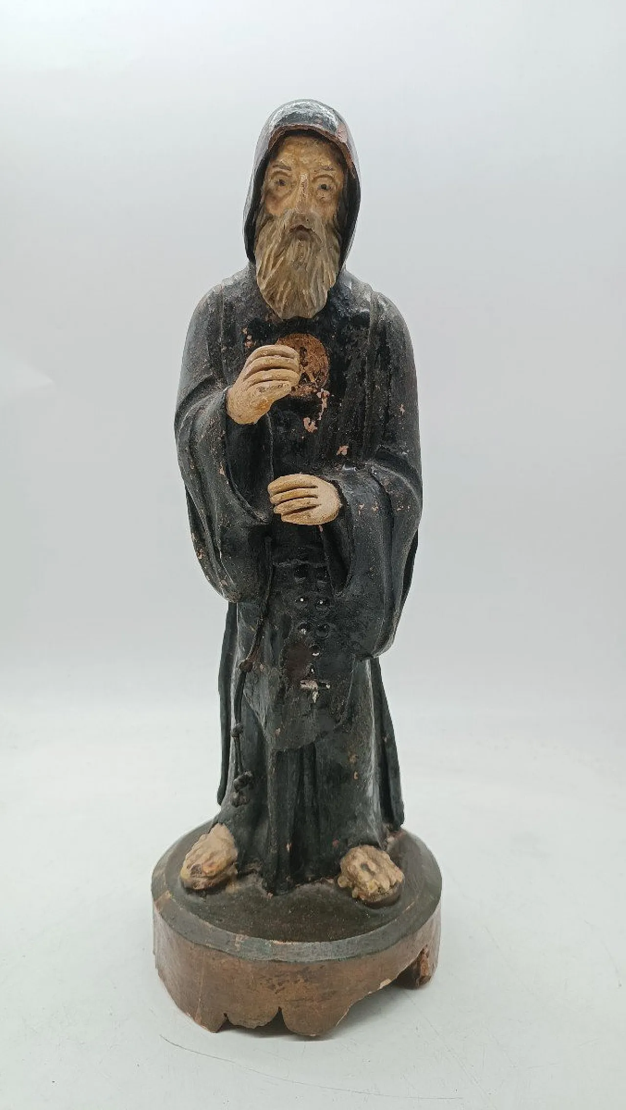 Scultura in terracotta di San Francesco di Paola, primo '800 1