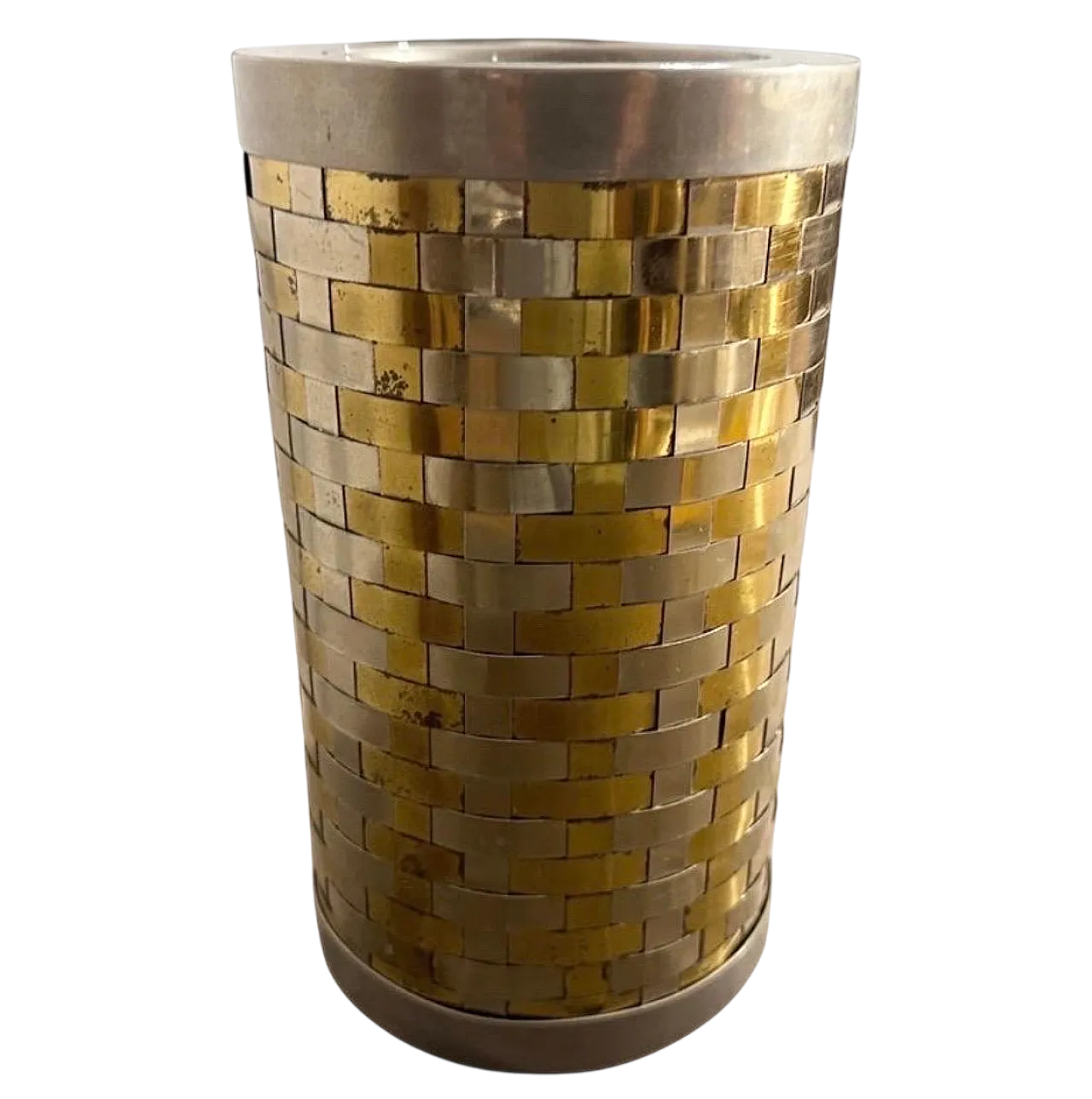 Brass and silver wine cooler by Romeo Rega, 1970s 12