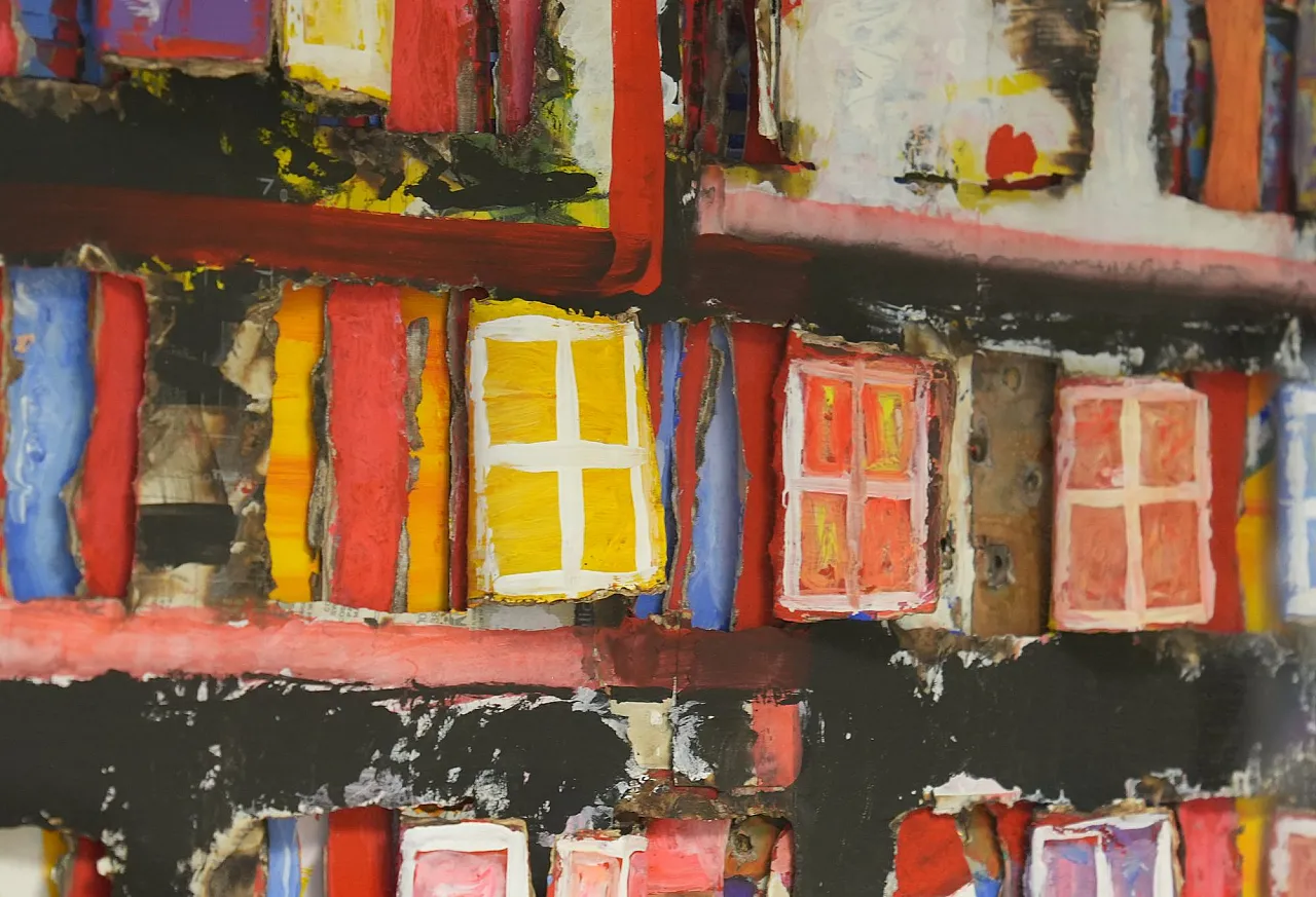 Mixed Media 'Facades' by Guido Coletti Plexi, 80s 1