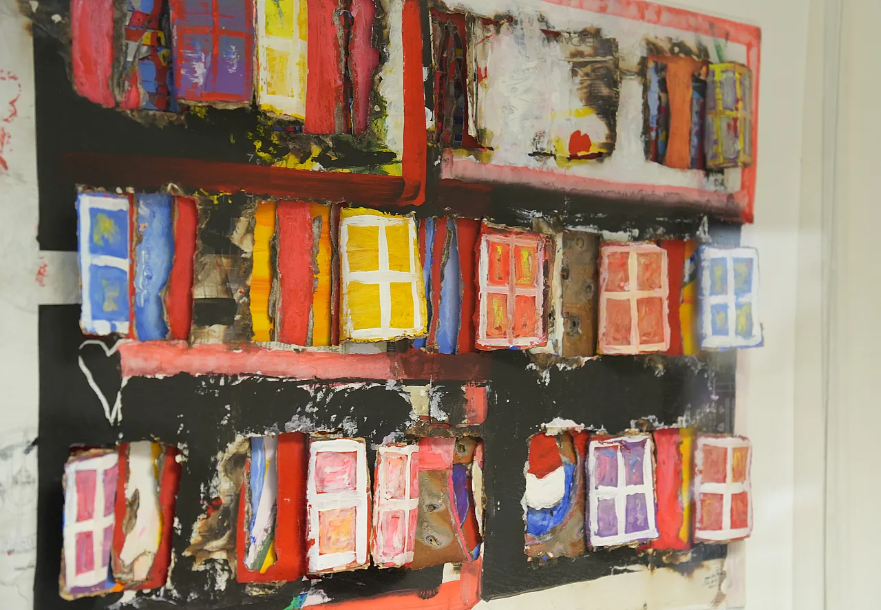 Mixed Media 'Facades' by Guido Coletti Plexi, 80s 4
