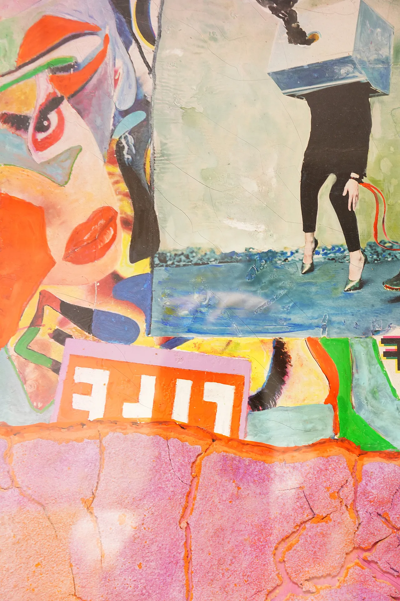 Mixed Media Collage by Guido Coletti Plexi, 80s 2