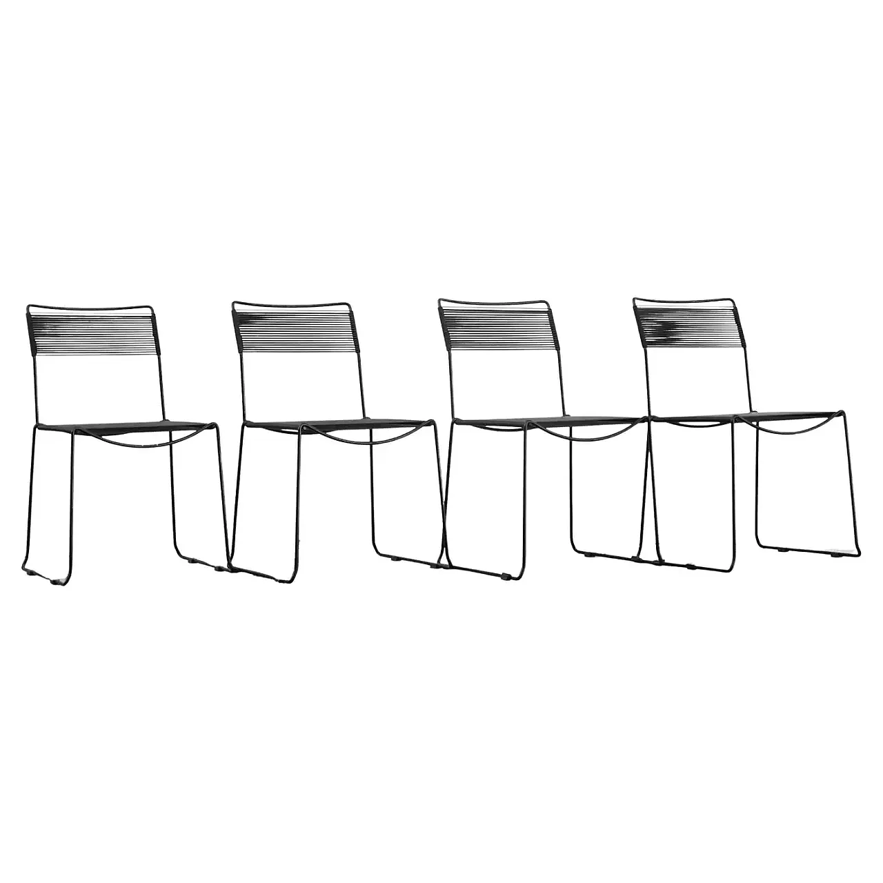 4 Spaghetti Chairs by Sintesi, 1970s 1