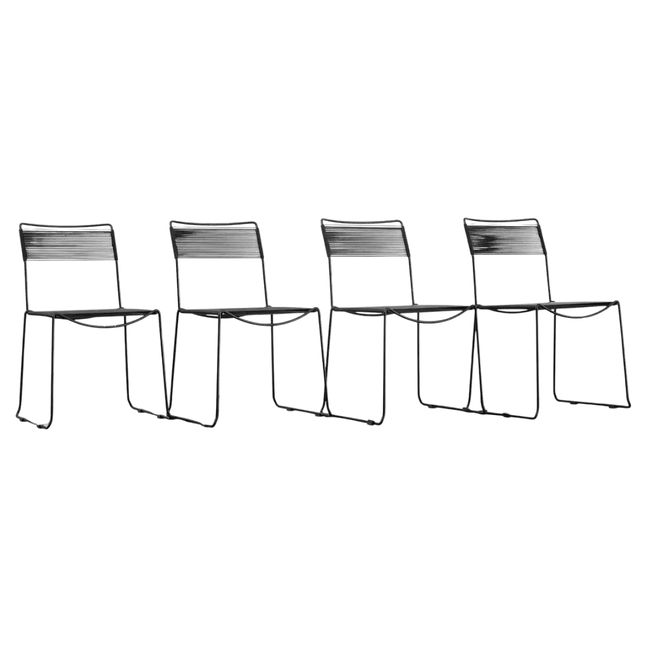 4 Spaghetti Chairs by Sintesi, 1970s 12