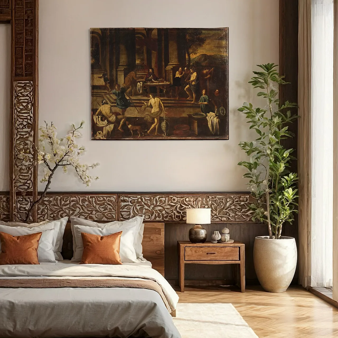 Herod's banquet, oil painting on canvas, 17th century, 13