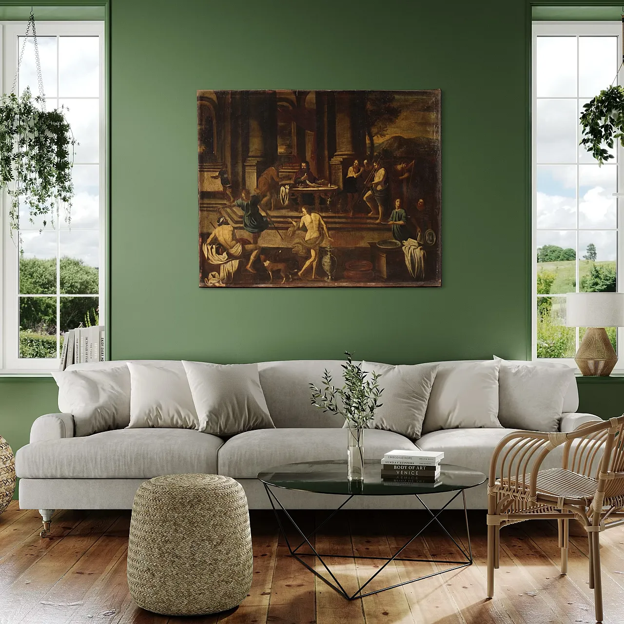 Herod's banquet, oil painting on canvas, 17th century, 14