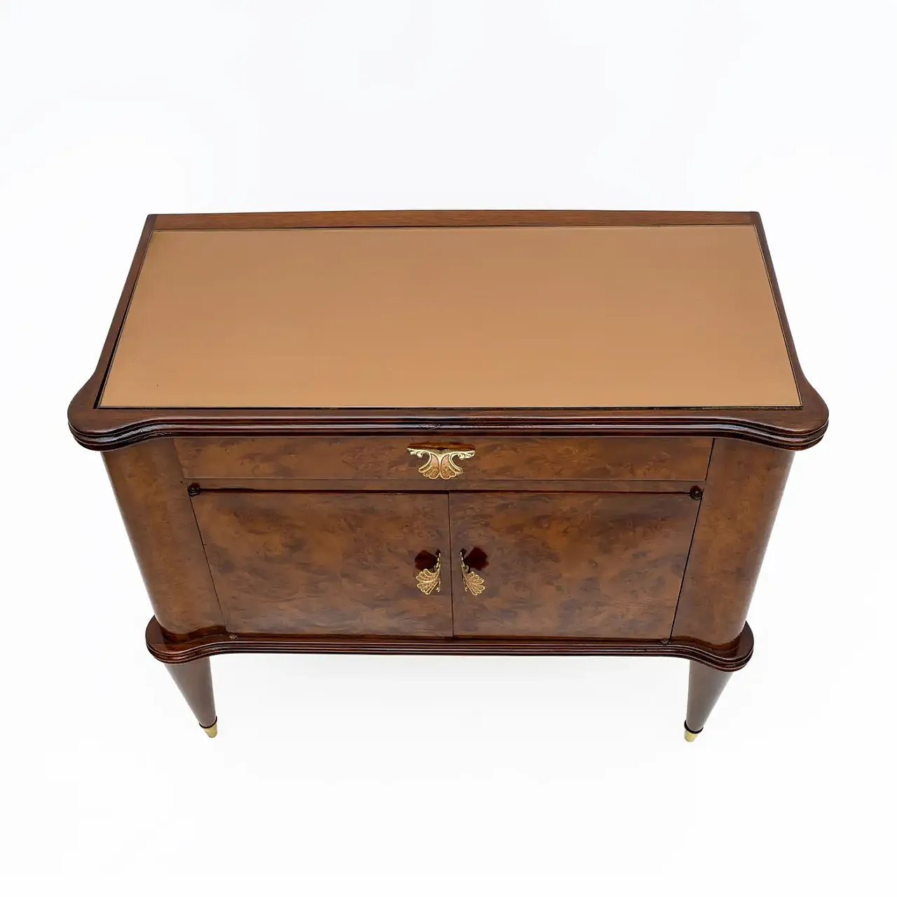 Coppia di comodini in noce e radice di Thuja, anni '50 9