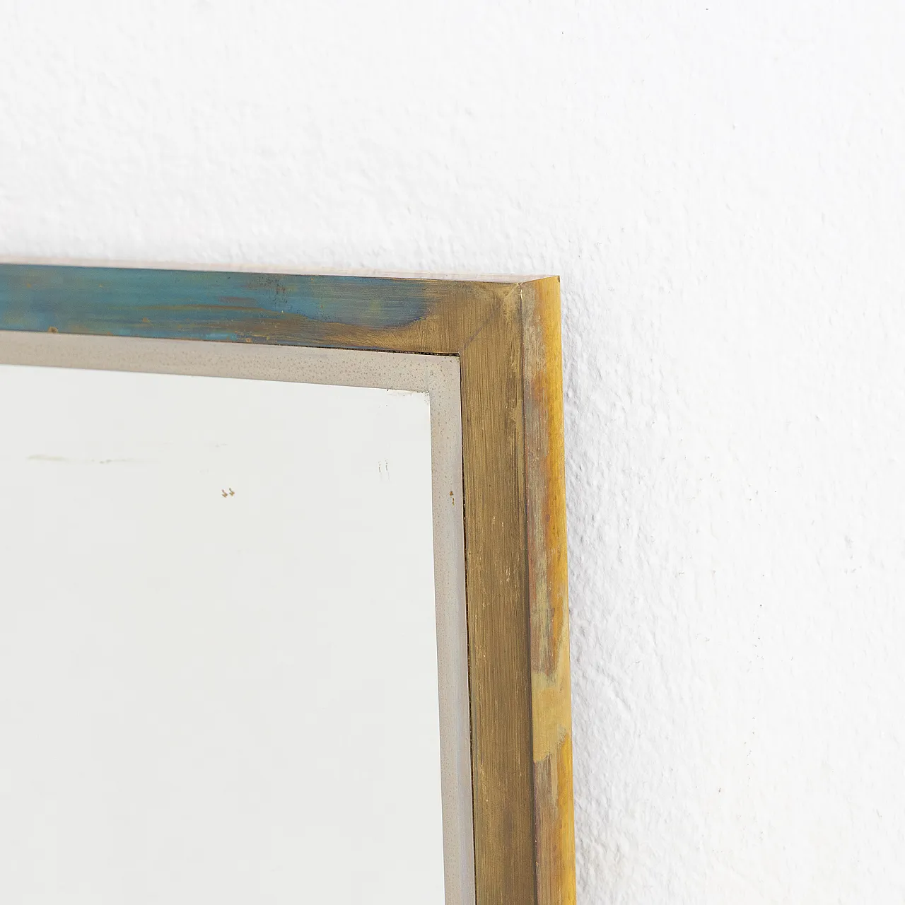 Specchio con cornice in ottone, anni '80 5