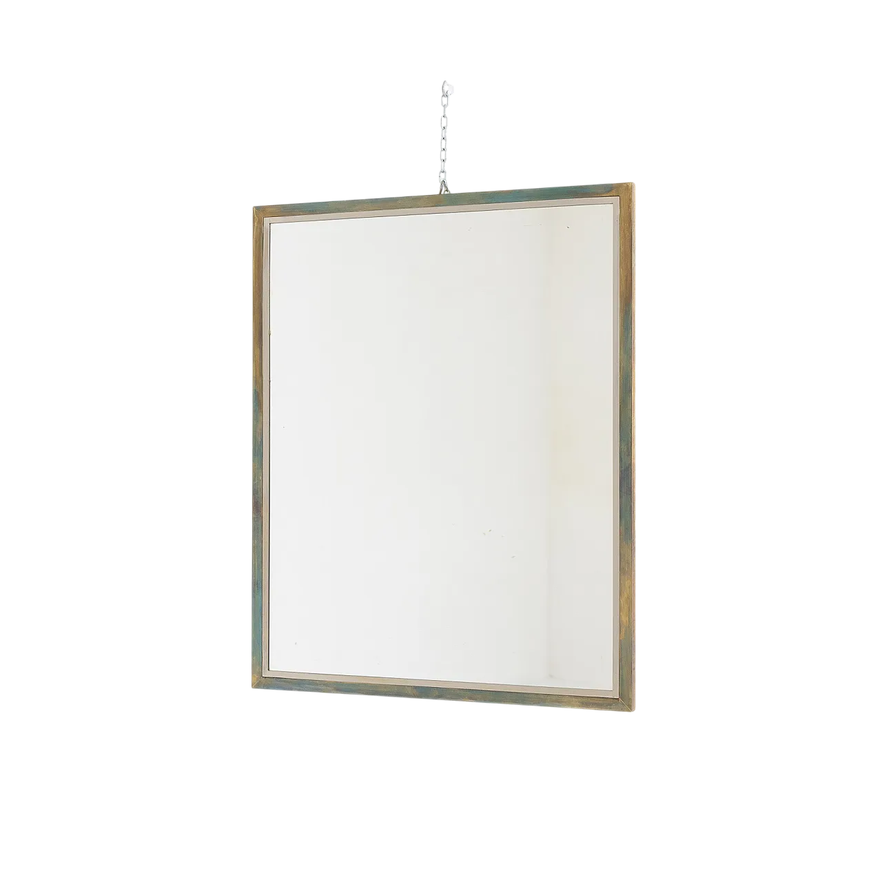 Specchio con cornice in ottone, anni '80 8