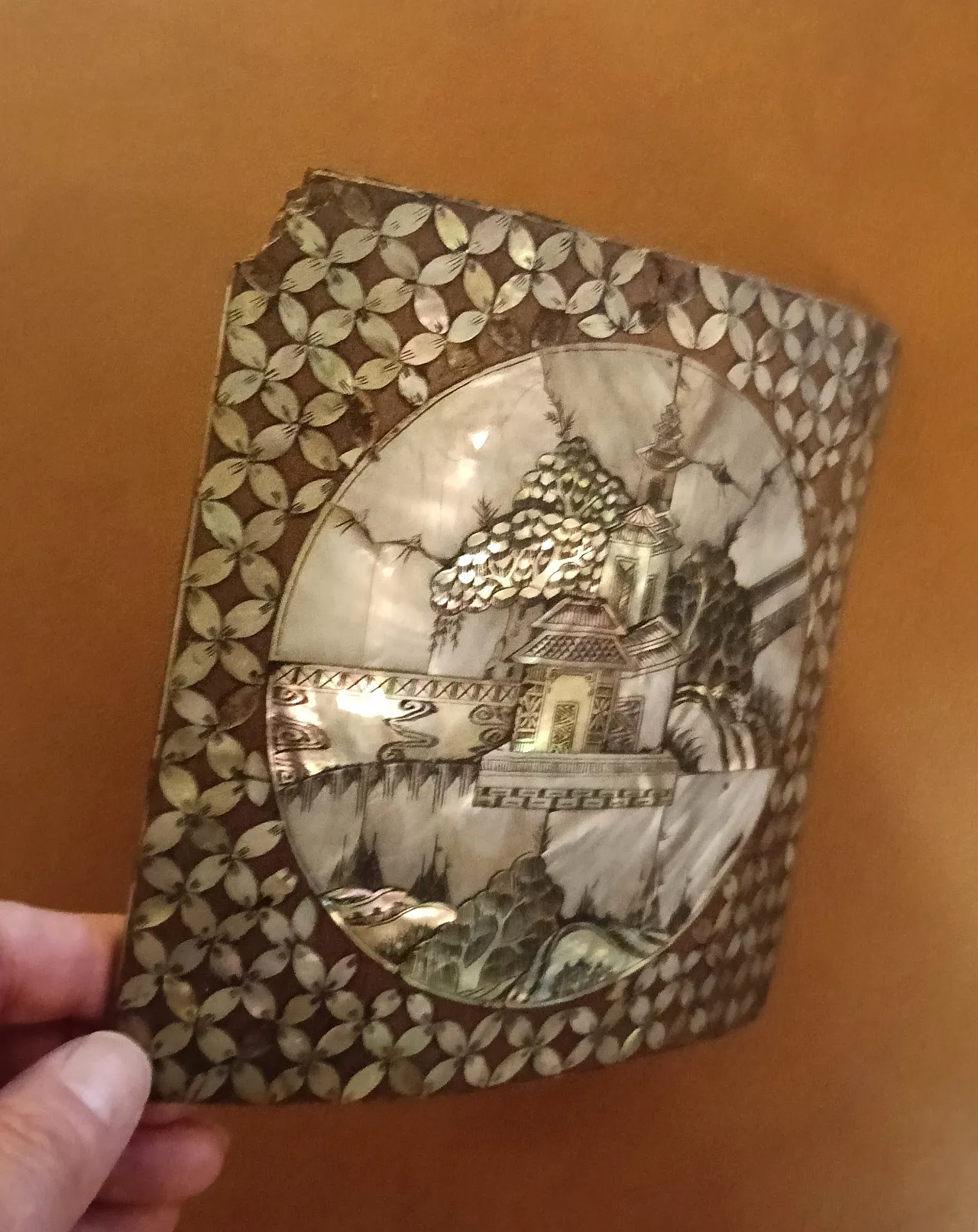 Arte cinese , formella "il Tempio", primo '900 3