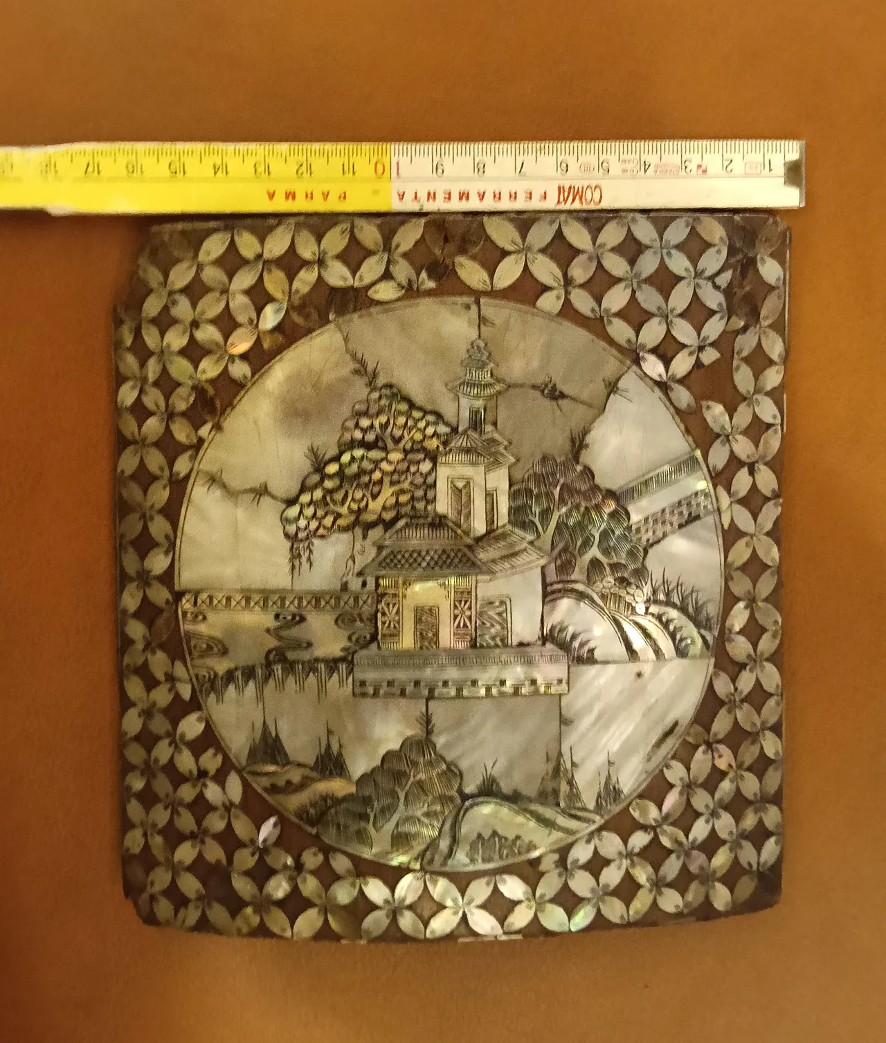 Arte cinese , formella "il Tempio", primo '900 9