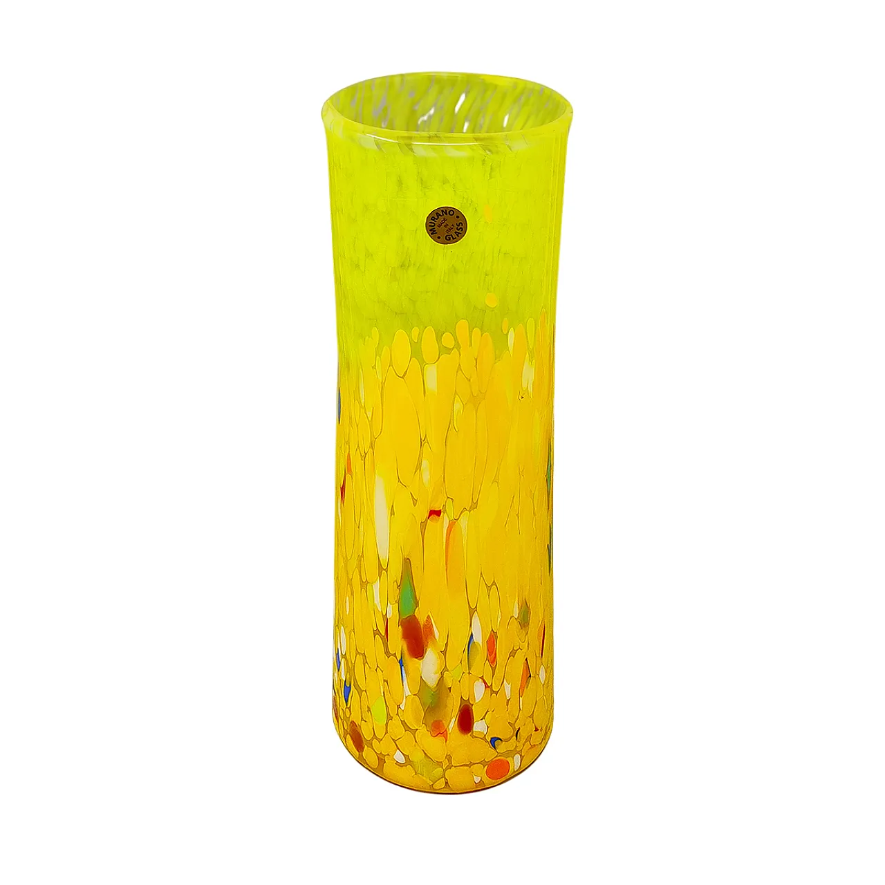 Yellow Handrafted Vase in Murano Glass by Maestro del Vetro, 1970s 1