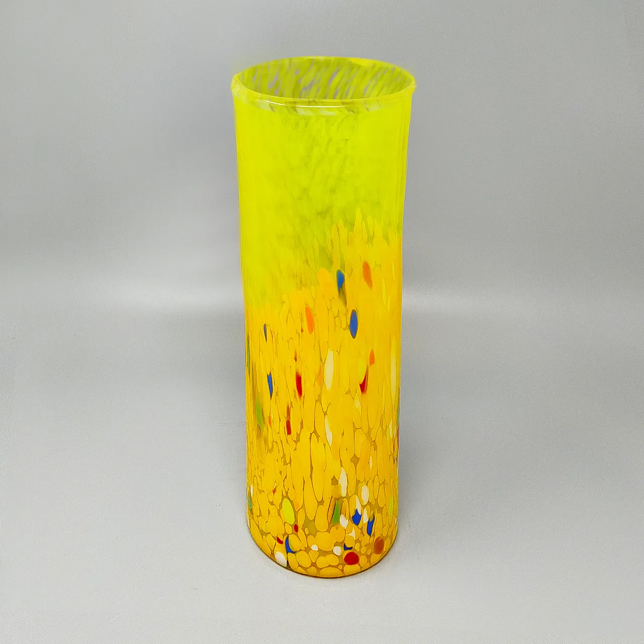 Yellow Handrafted Vase in Murano Glass by Maestro del Vetro, 1970s 3