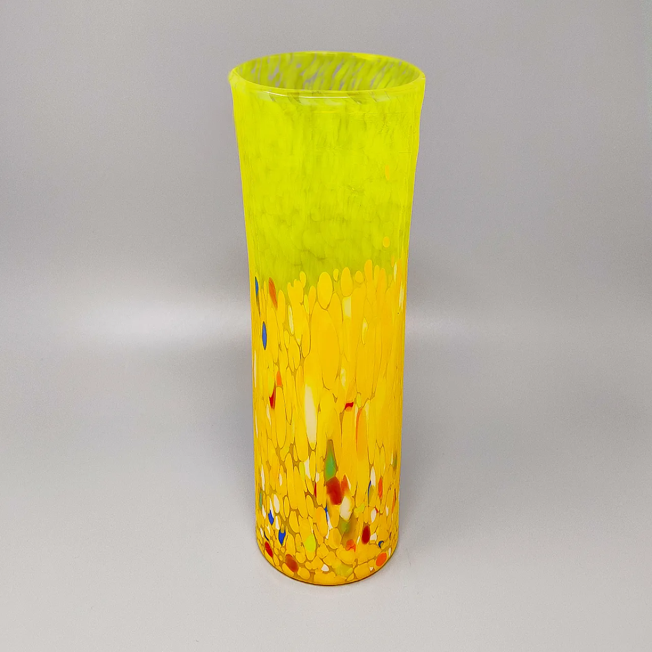Yellow Handrafted Vase in Murano Glass by Maestro del Vetro, 1970s 4