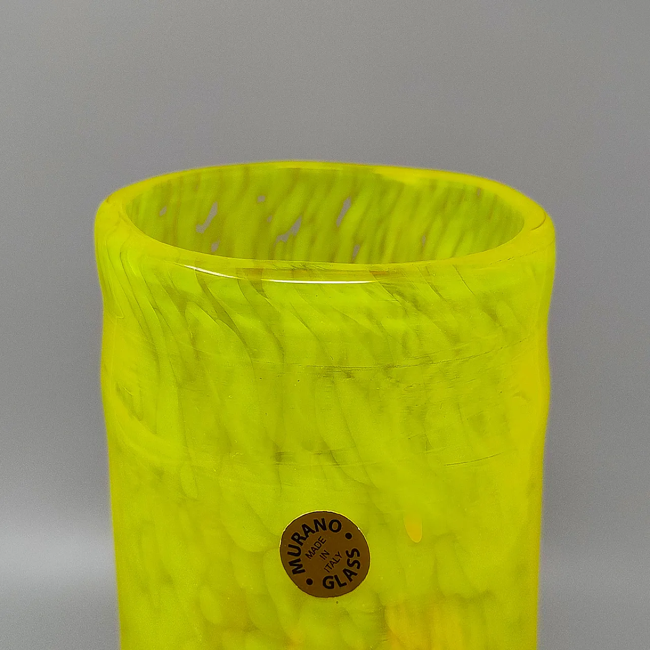 Yellow Handrafted Vase in Murano Glass by Maestro del Vetro, 1970s 7
