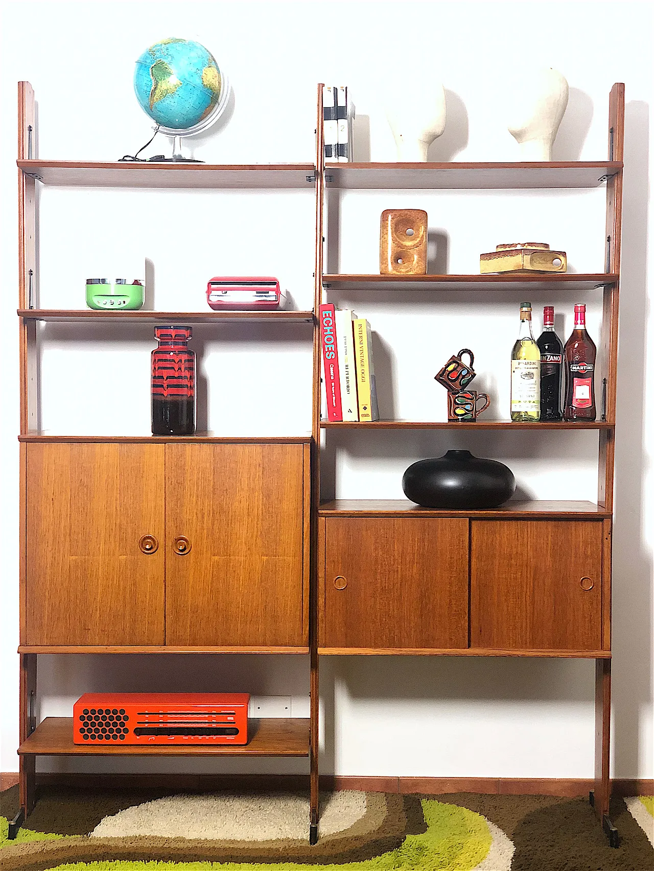 Double-sided bookcase with two spans, 60s 1