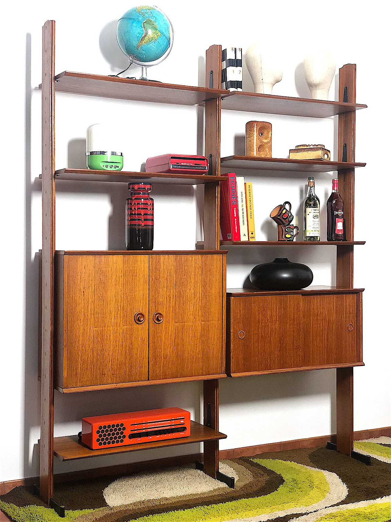 Double-sided bookcase with two spans, 60s 2