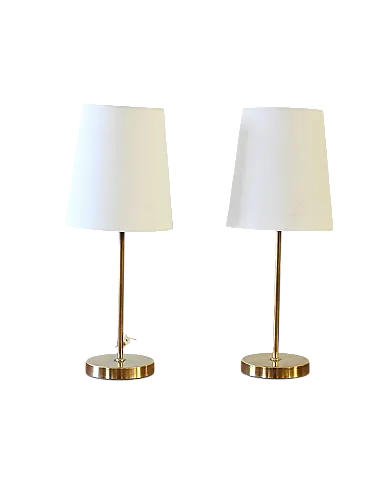 Coppia di abat-jour scandinave in ottone