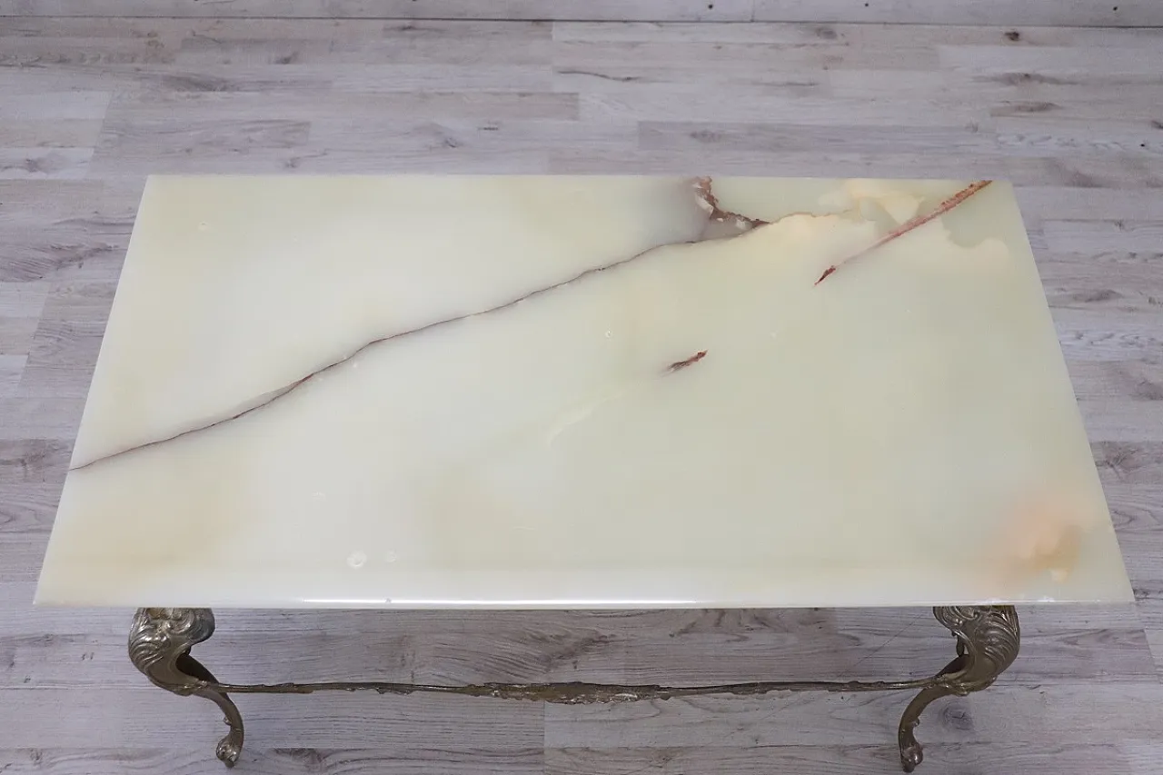 Tavolino da salotto in bronzo e onice, 1970 4