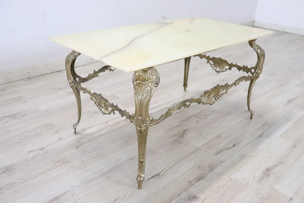 Tavolino da salotto in bronzo e onice, 1970 5