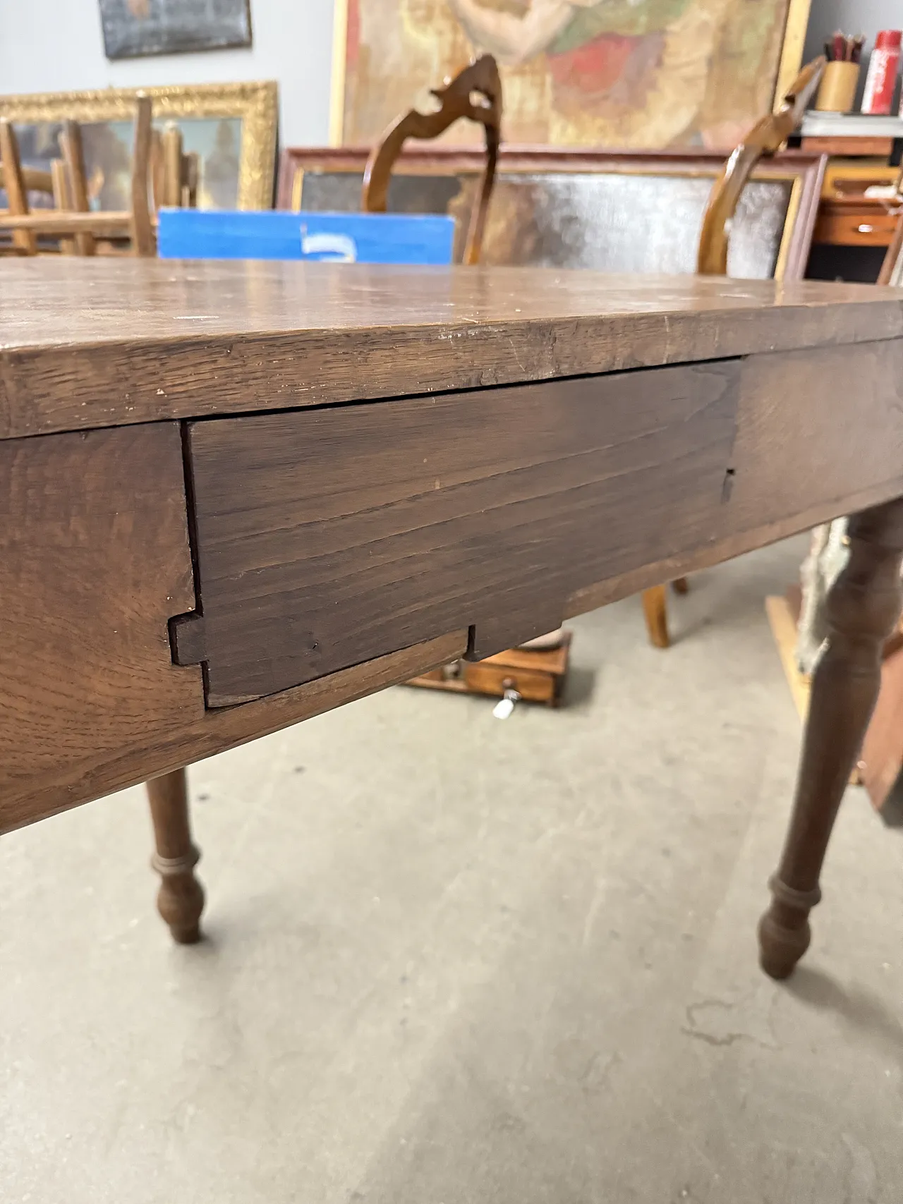 Console Mezzaluna in chestnut Luigi Filippo, mid 19th century 5