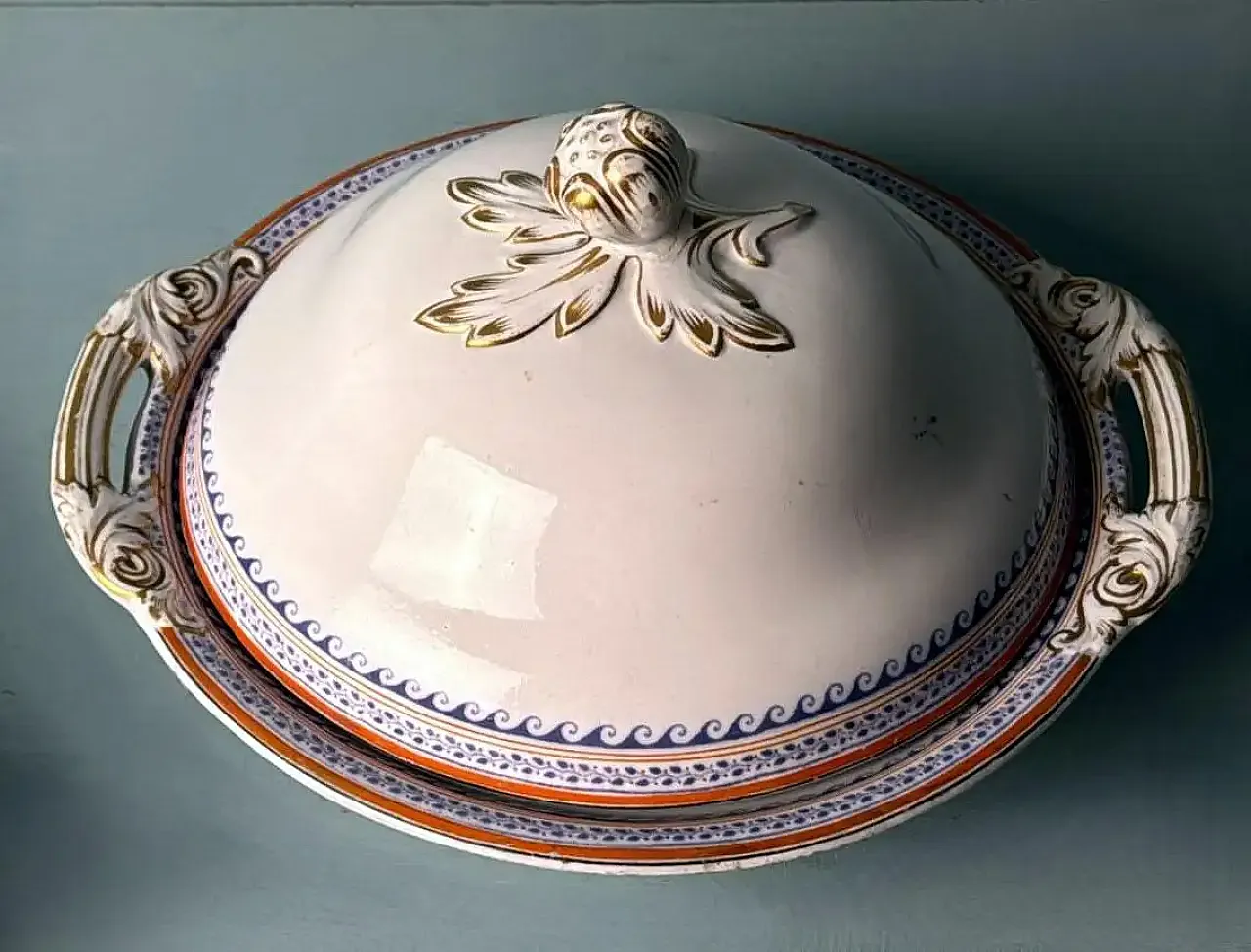 Coppia di zuppiere in porcellana inglese vittoriana, metà '800 7