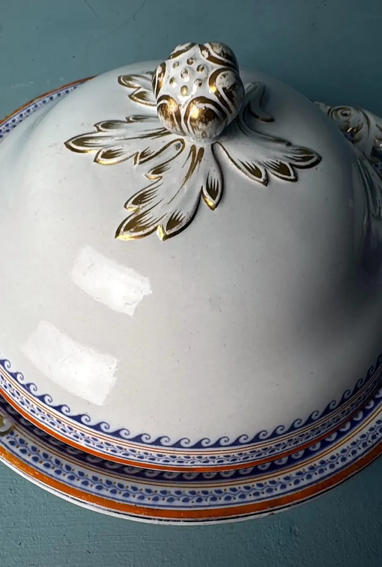 Coppia di zuppiere in porcellana inglese vittoriana, metà '800 9