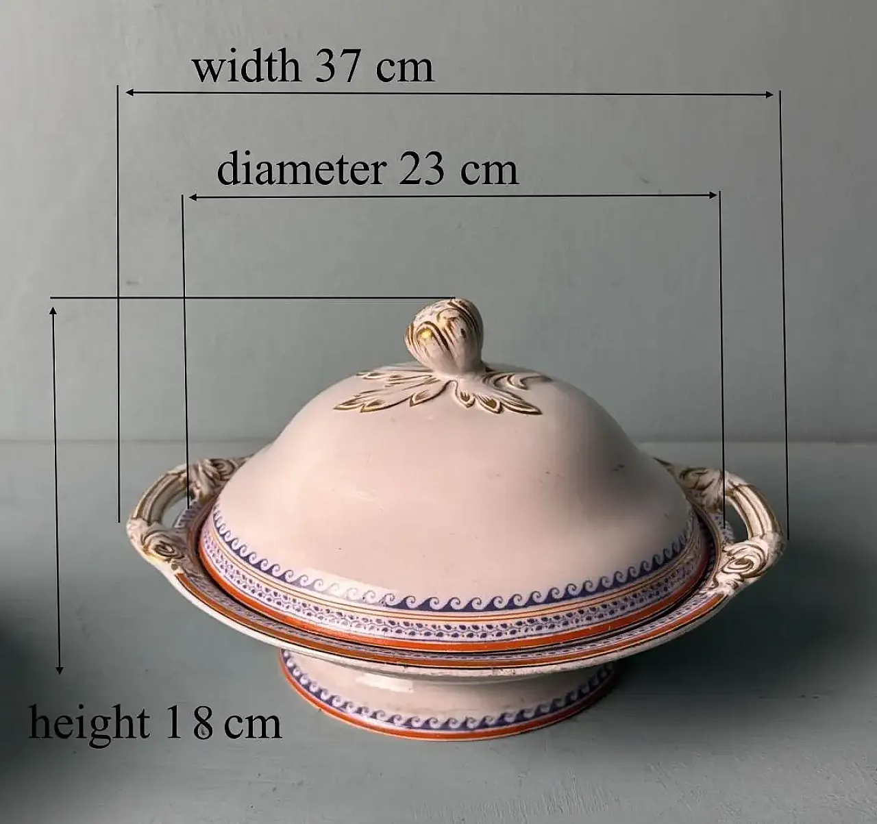 Coppia di zuppiere in porcellana inglese vittoriana, metà '800 19