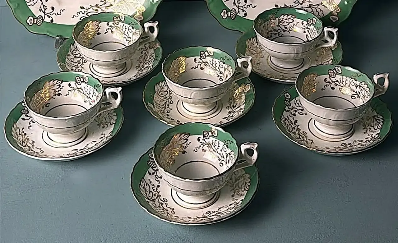 Set da caffè in porcellana de Paris in stile Napoleone III, '800 5