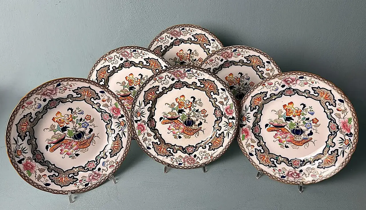 12 hand-painted English serving dishes, early 20th century 4