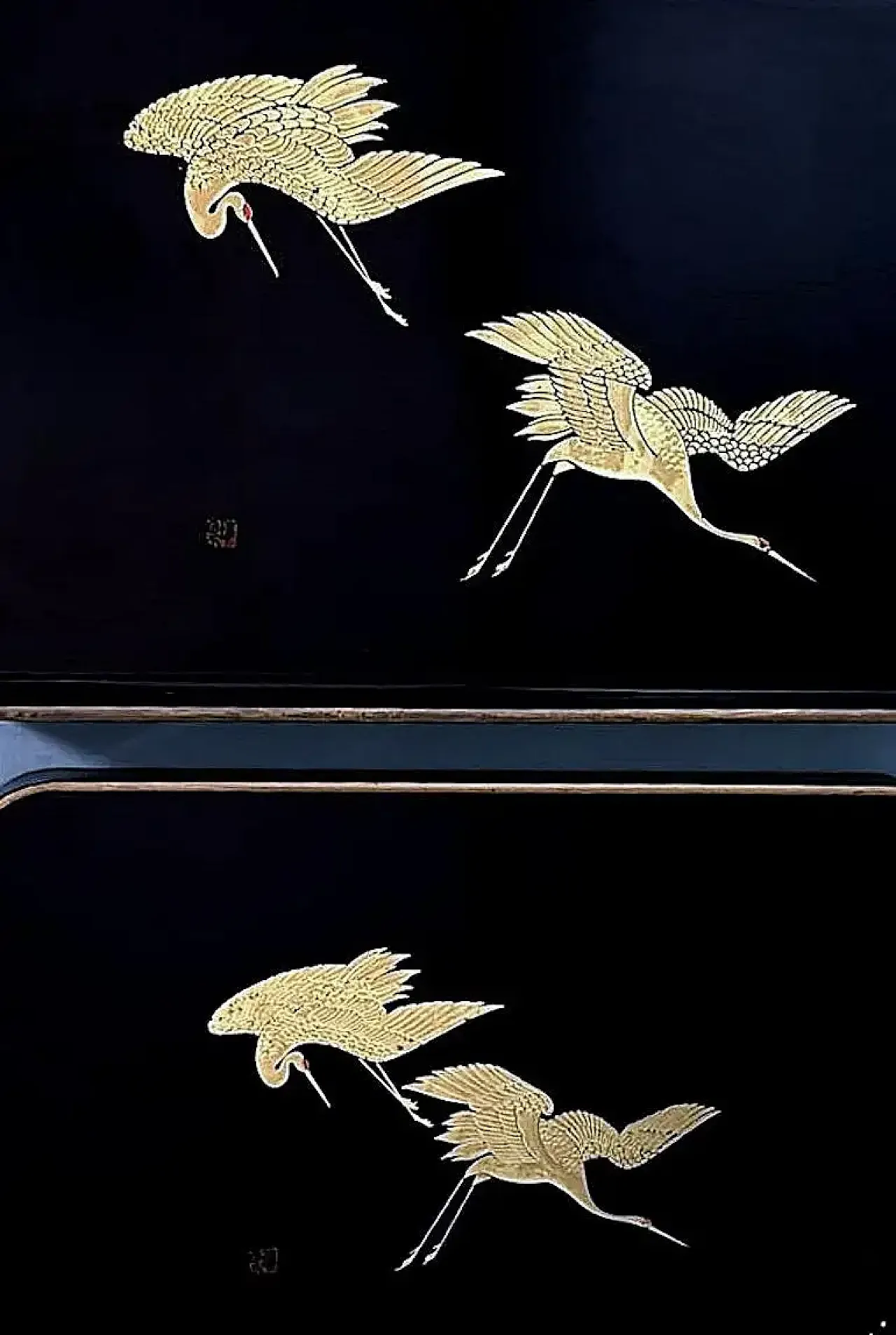 Coppia di vassoi in resina in stile Maki giapponese, anni '60 9