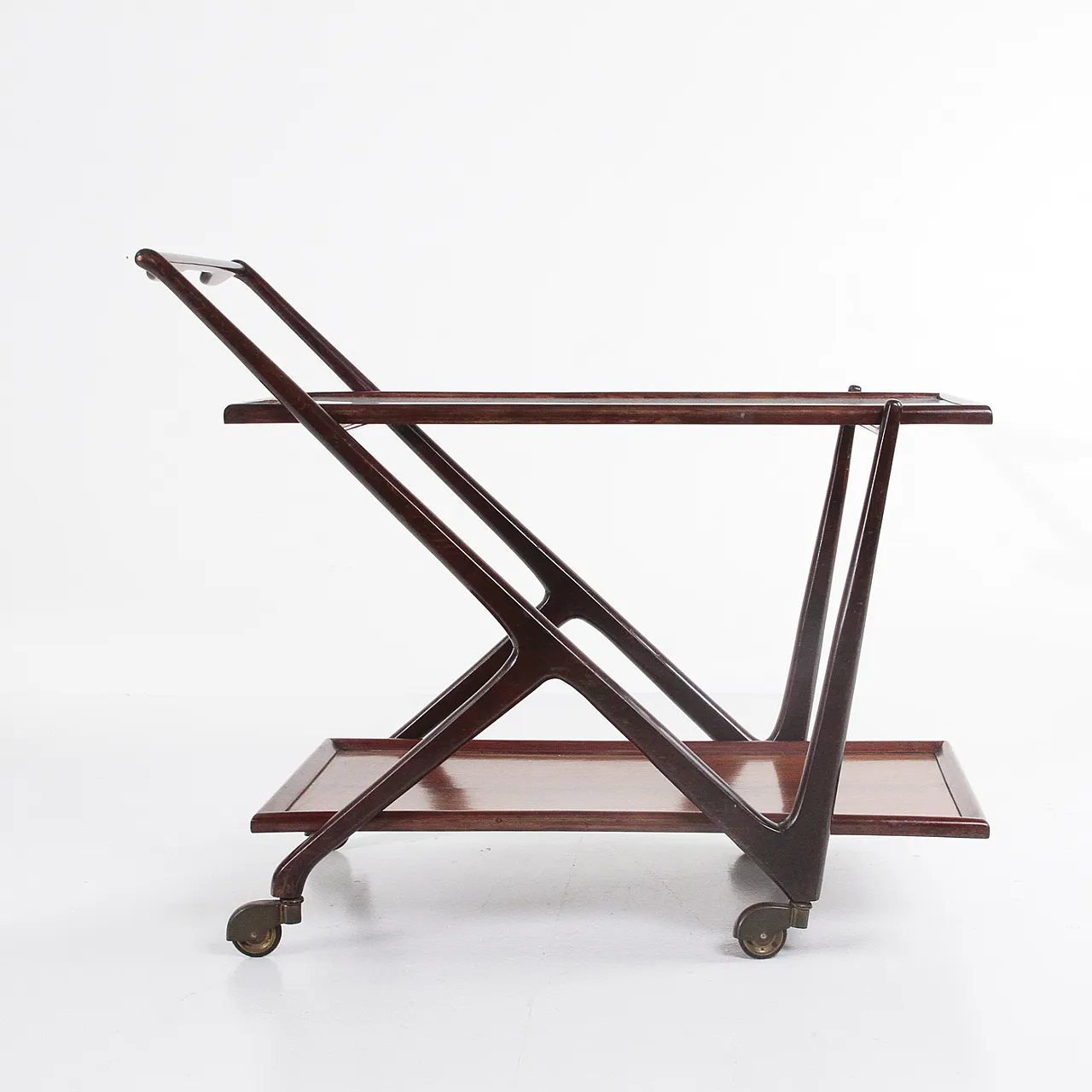 Wood and glass bar cart, 1950s 1