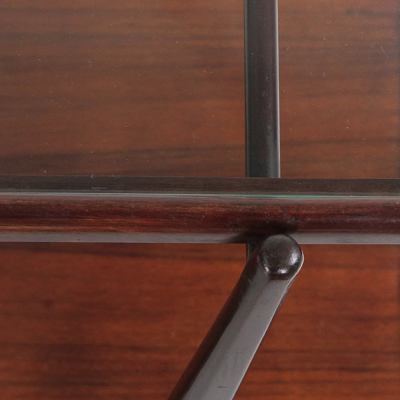 Wood and glass bar cart, 1950s 2