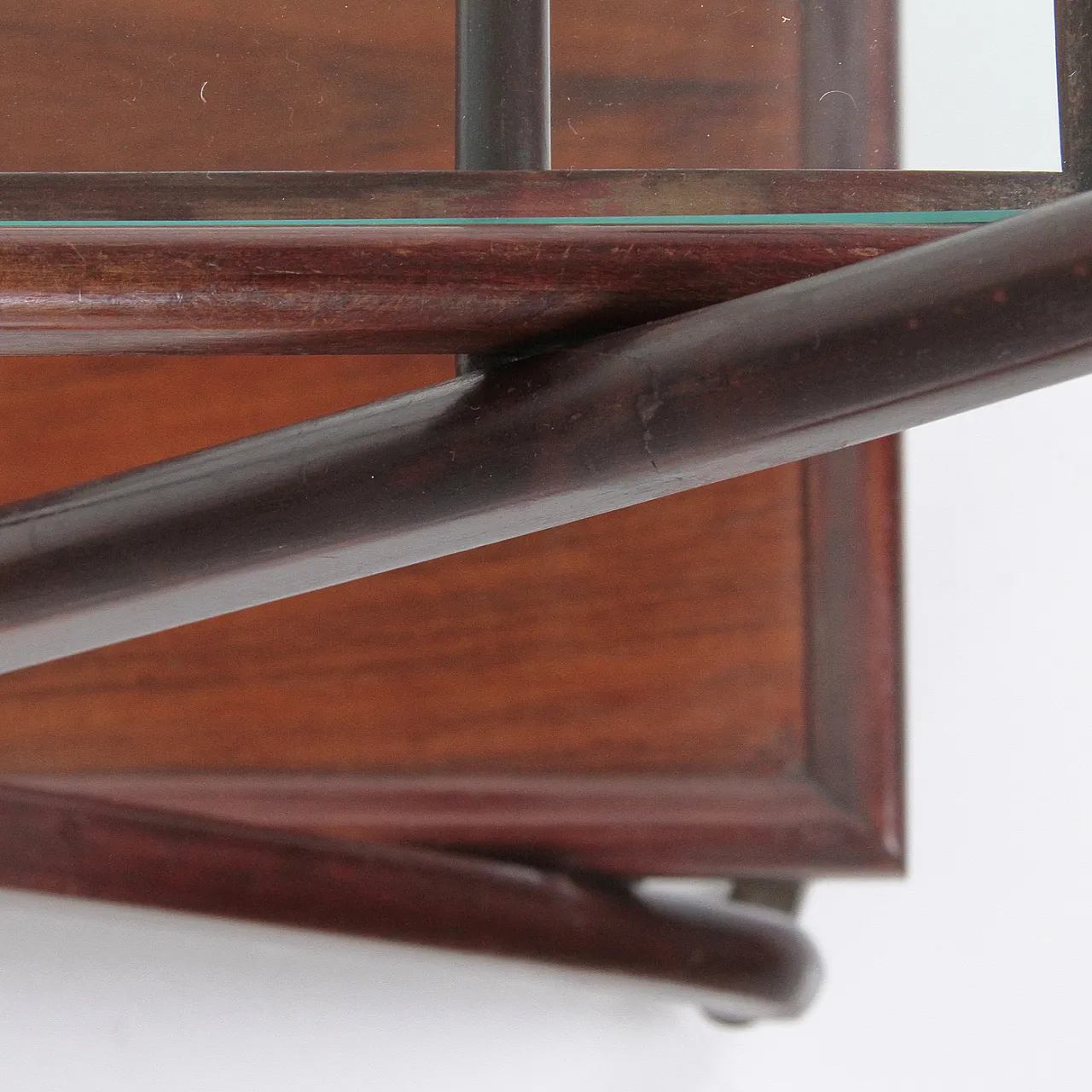 Wood and glass bar cart, 1950s 6