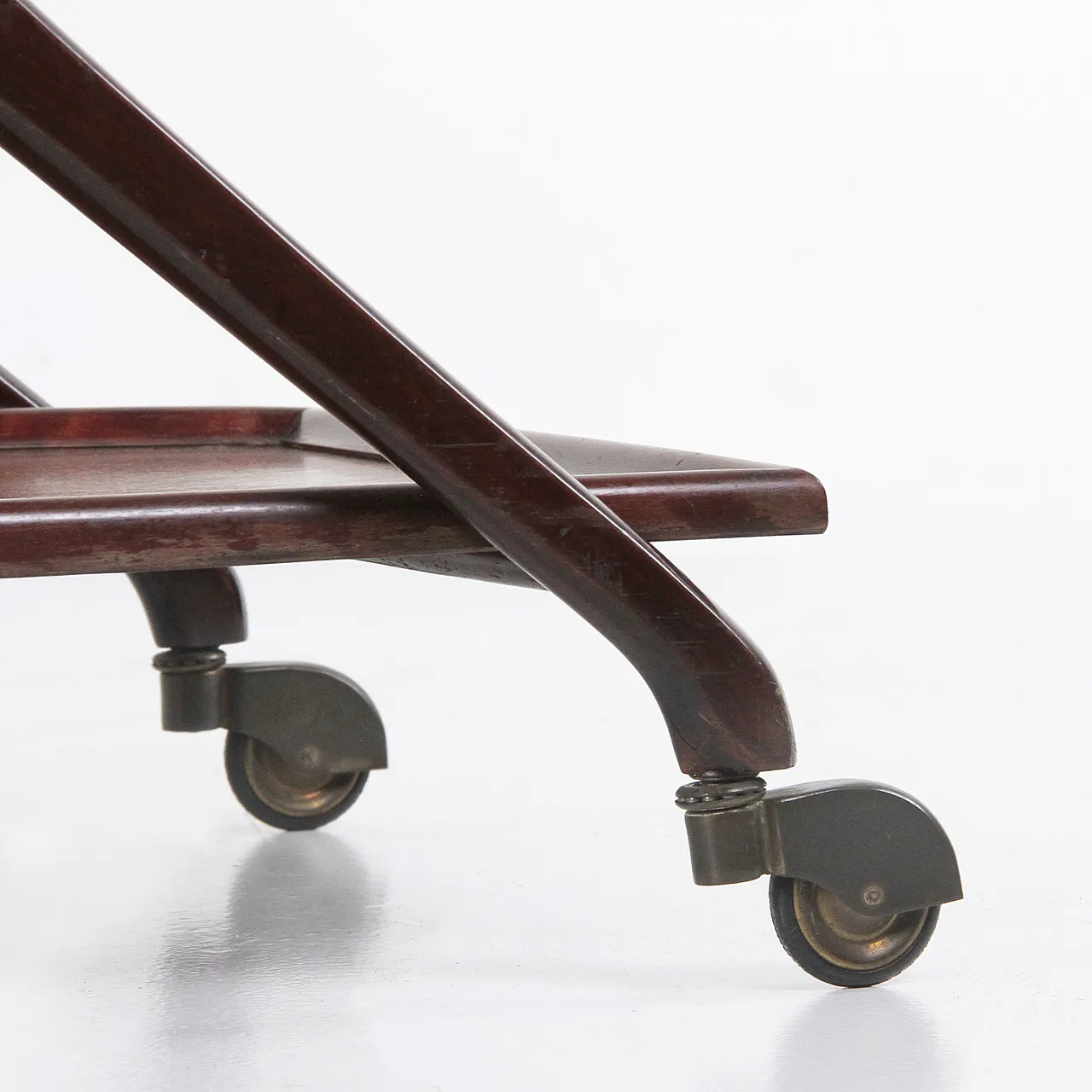 Wood and glass bar cart, 1950s 10